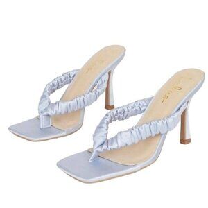 Lulu's cabrera pastel blue satin heels women's size 9
